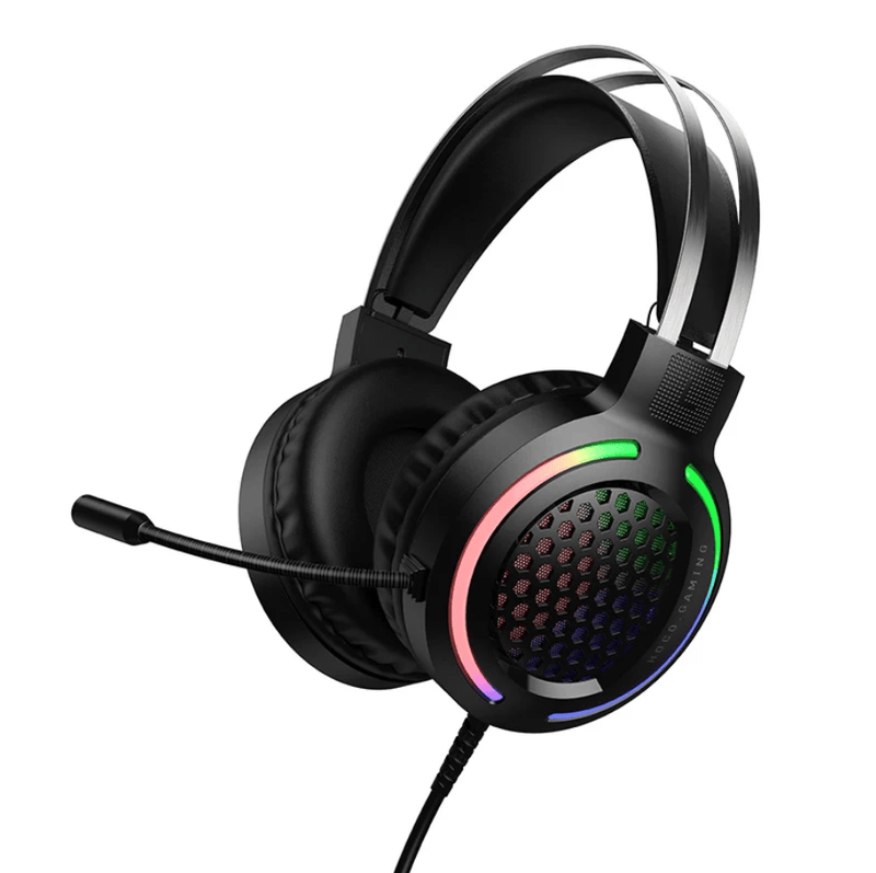 techplus Wired Gaming Headset With 50mm Drivers And Tri Color LED W117 TechPlus W117 Wired Gaming Headset With 50mm Drivers