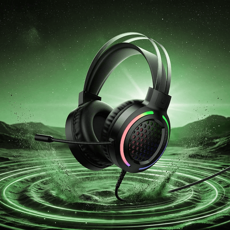 techplus Wired Gaming Headset With 50mm Drivers And Tri Color LED W117 TechPlus W117 Wired Gaming Headset With 50mm Drivers