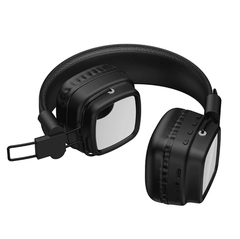 techplus Premium Over-Ear Bluetooth 6.0 Headphones with Abyss Mirror LED Lighting (W72) - Black Premium Over-Ear Bluetooth 6.0 Headphones with Abyss Mirror LED Lighting (W72) - Black