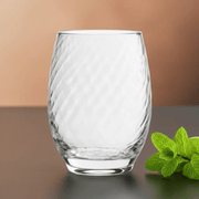 Clear Diagonal Textured Glass Tumbler 420ml by Nest & Stem Homewares
