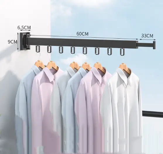 Extended Wall Mounted Foldable Retractable Clothes Drying Rack by salelink.co.nz