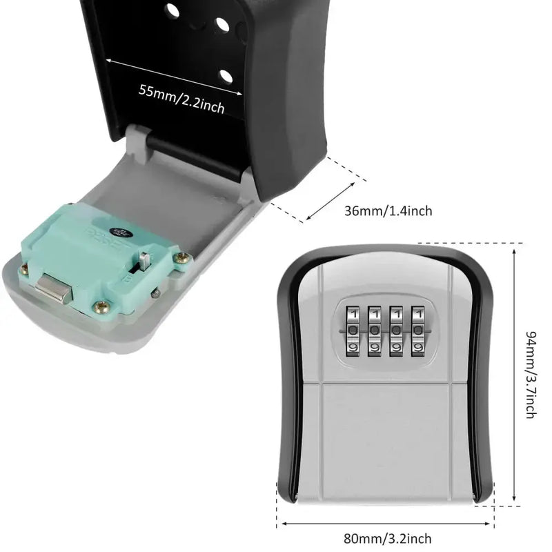 Wall-Mount Key Lock Box with Code (4 types available) by Habicare