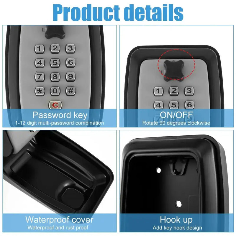 Wall-Mount Key Lock Box with Code (4 types available) by Habicare