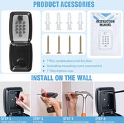 Wall-Mount Key Lock Box with Code (4 types available) by Habicare