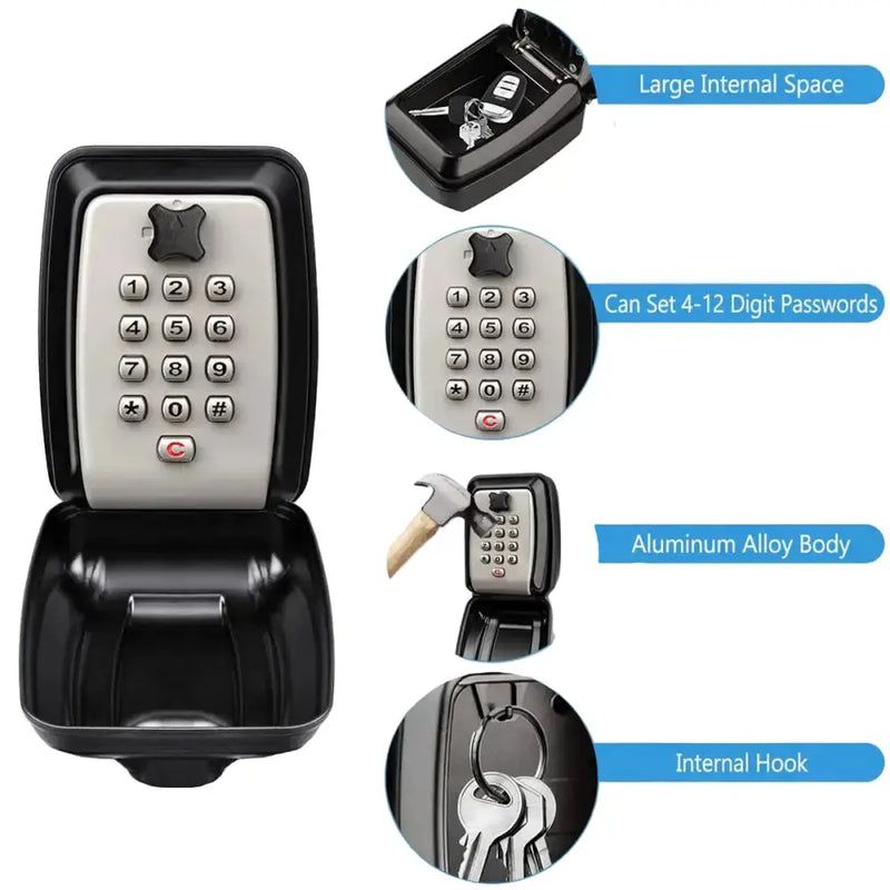 Wall-Mount Key Lock Box with Code (4 types available) by Habicare