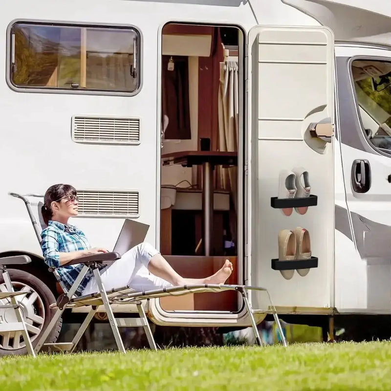 Wall-Mounted Adjustable Shoe Rack for RV & Caravan (1PCS) by Habicare