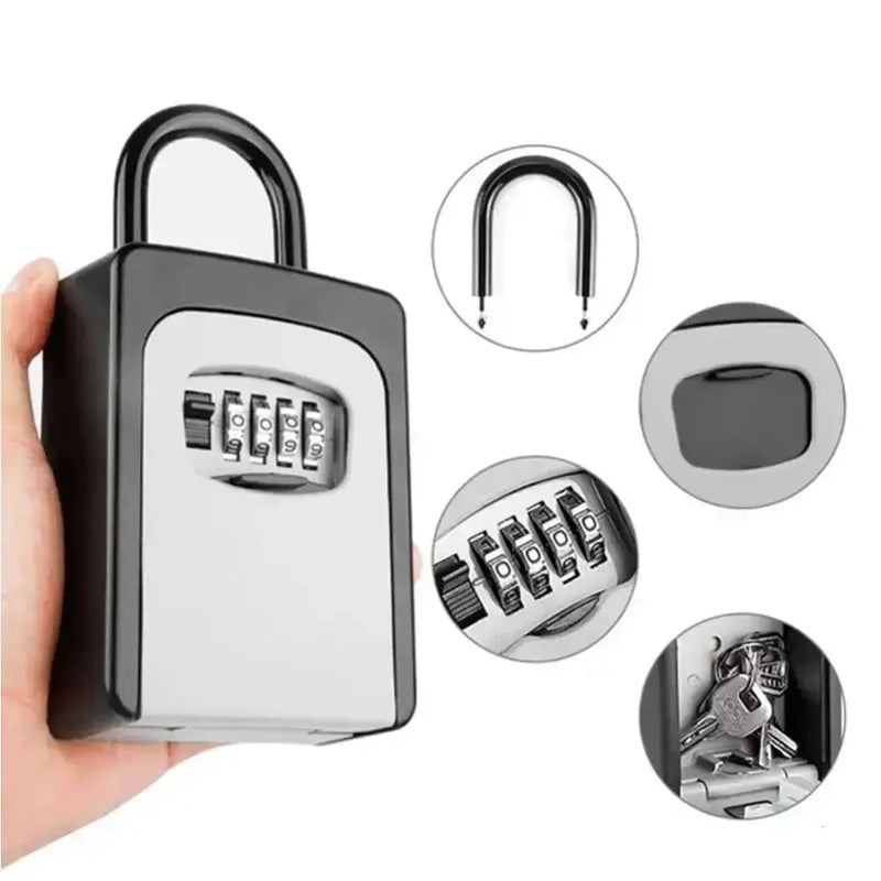 Wall-Mounted Key Keeper – 4-Digit Lock Box (available in Gray & Black) by Habicare