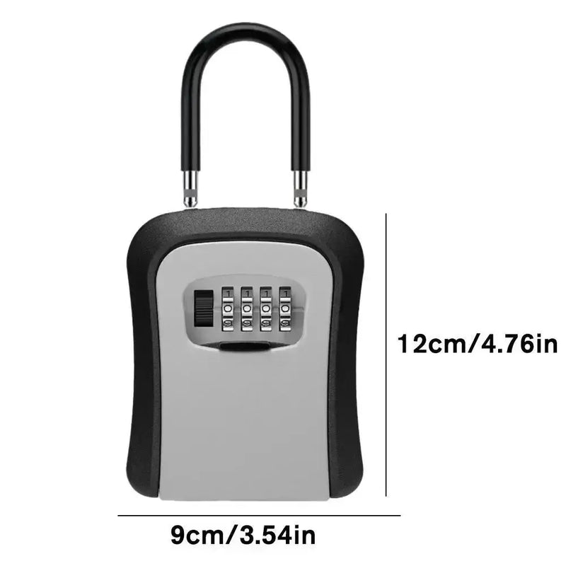 Wall-Mounted Key Keeper – 4-Digit Lock Box (available in Gray & Black) by Habicare