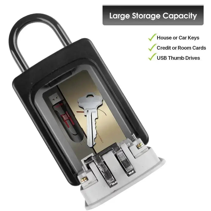 Wall-Mounted Key Keeper – 4-Digit Lock Box (available in Gray & Black) by Habicare