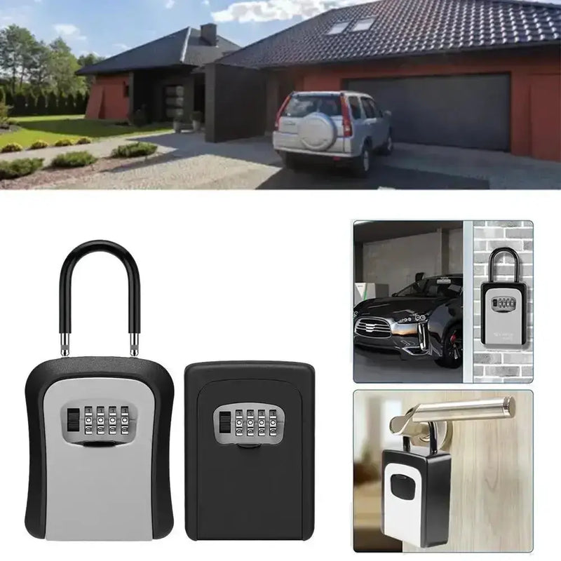 Wall-Mounted Key Keeper – 4-Digit Lock Box (available in Gray & Black) by Habicare
