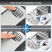 Wall-Mounted Key Keeper – 4-Digit Lock Box (available in Gray & Black) by Habicare