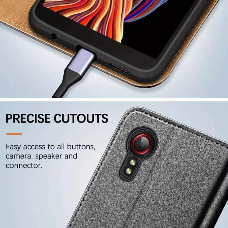 9eight5 Phone cases Wallet Case for Samsung Galaxy Xcover Pro (Black) Wallet Case for Samsung Galaxy Xcover Pro (Black)