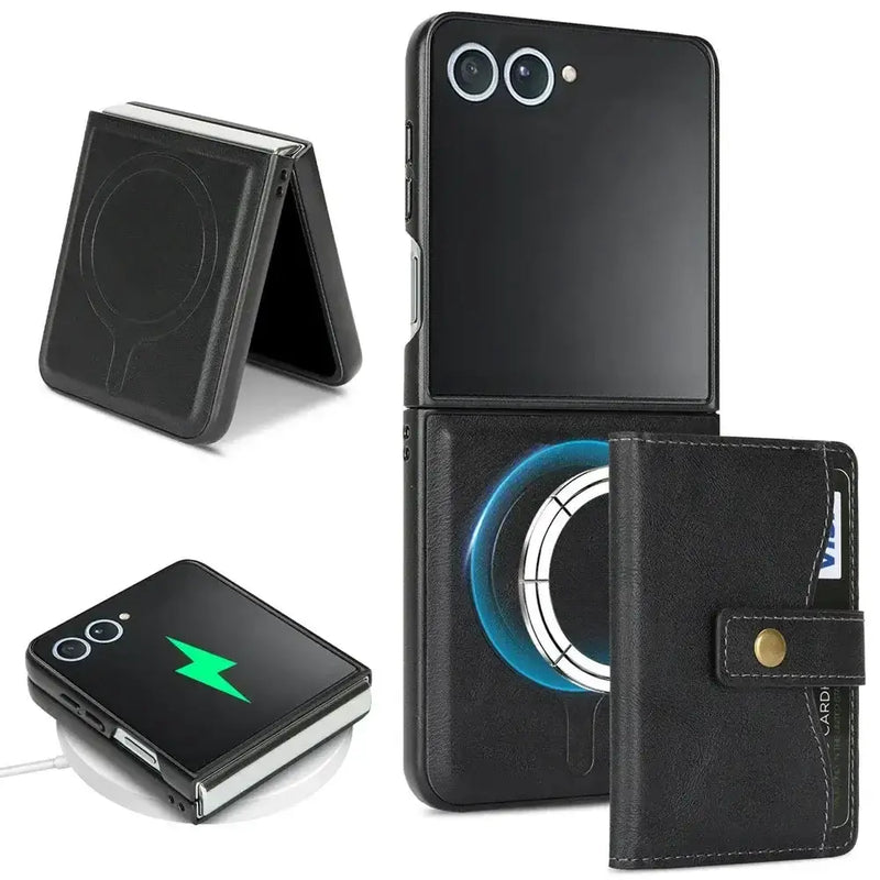 Wallet Leather Case for the Samsung Galaxy Z Flip7 (4 colours available) by Habicare