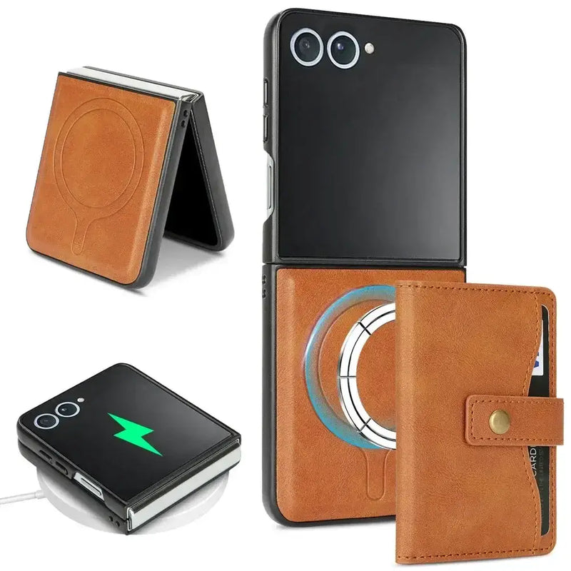Wallet Leather Case for the Samsung Galaxy Z Flip7 (4 colours available) by Habicare