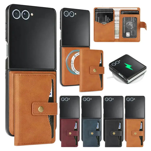 Wallet Leather Case for the Samsung Galaxy Z Flip7 (4 colours available) by Habicare