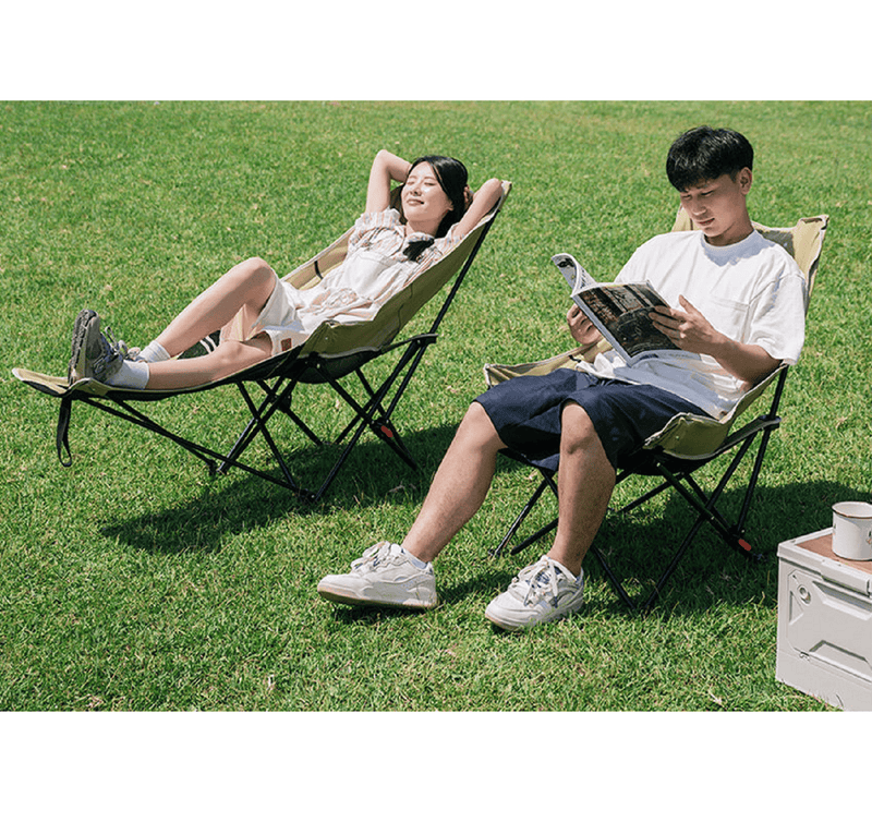 URBAN WAVE Breathable Mesh Reclining Camp Chair with Footrest YQ13510 by ECOTREK