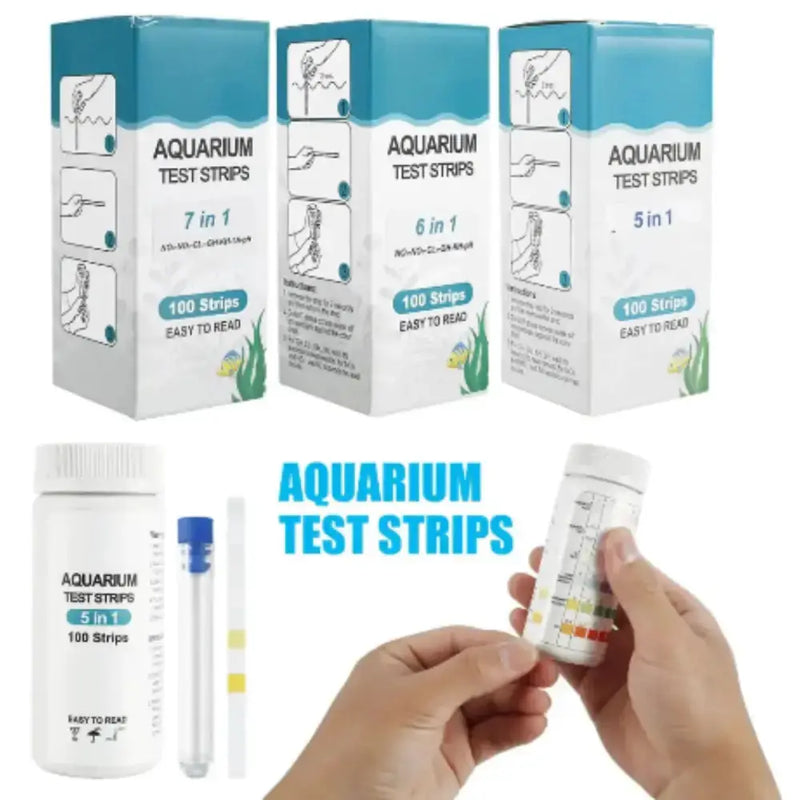 Aquarium 7-in-1 Water Test Strips - 100 Easy-to-Read Quality Tests