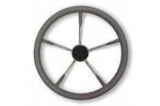 SS Steering Wheel 13.7" with Black Grip featuring a sleek design and black center piece.