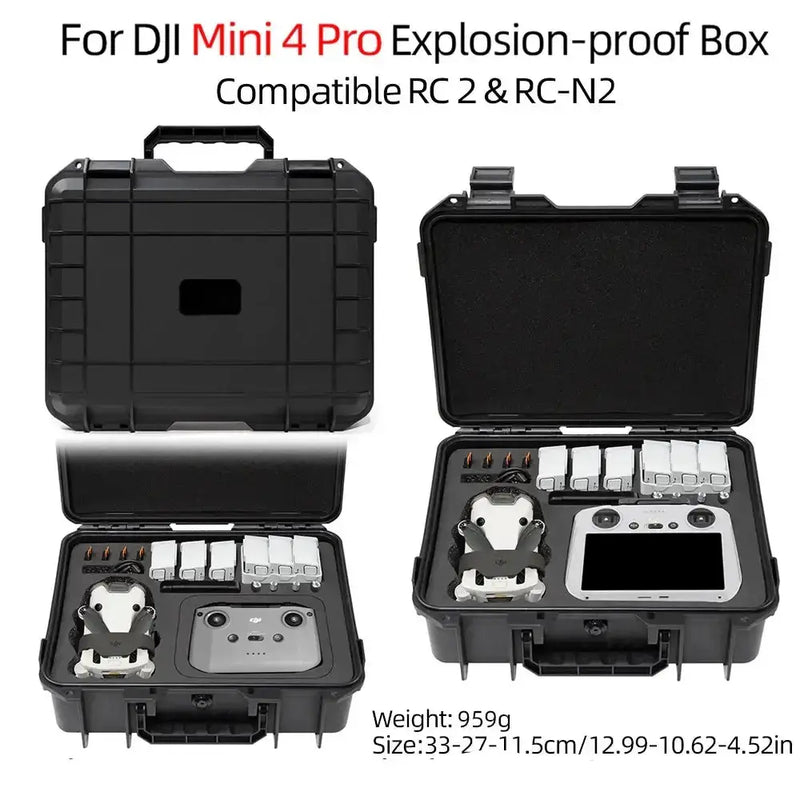 Waterproof Carry Case for DJI Mini 3 / 4 Pro (Black & White) by Habicare
