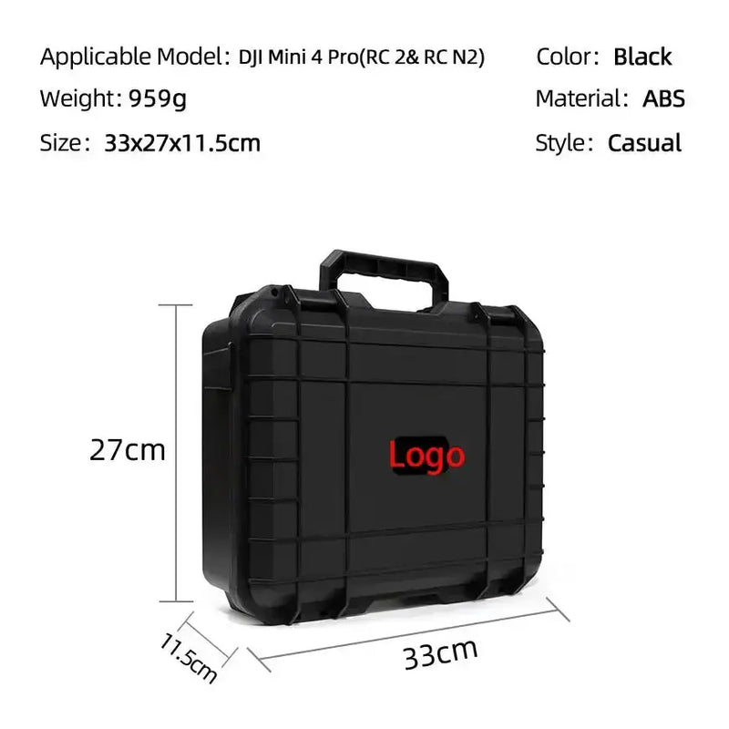 Waterproof Carry Case for DJI Mini 3 / 4 Pro (Black & White) by Habicare