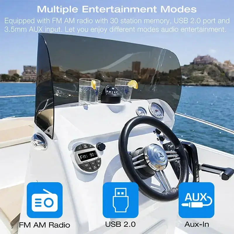 Waterproof Marine Bluetooth Radio & MP3 Player by Habicare