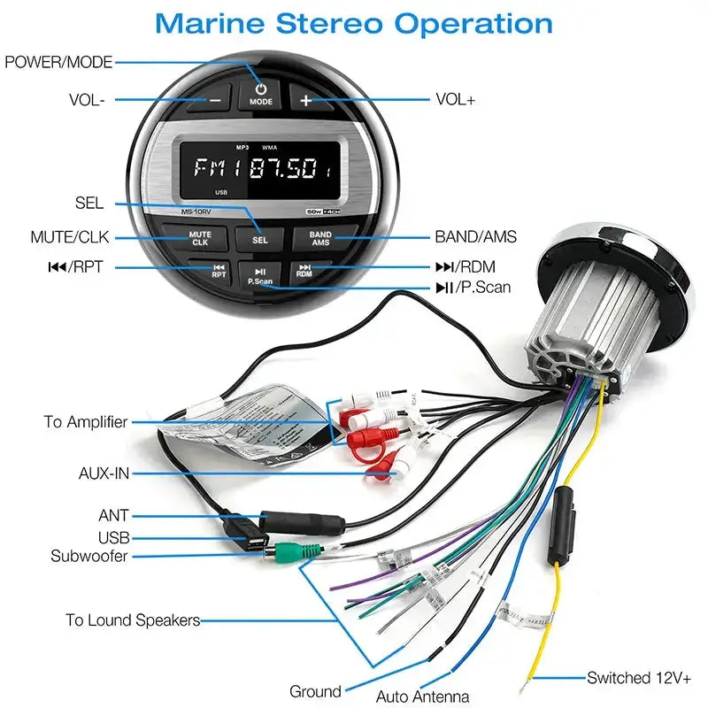 Waterproof Marine Bluetooth Radio & MP3 Player by Habicare