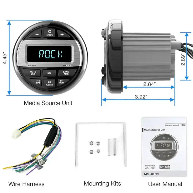 Waterproof Marine Bluetooth Radio & MP3 Player by Habicare