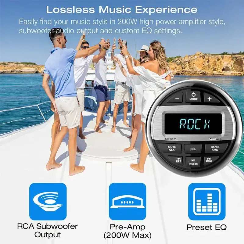 Waterproof Marine Bluetooth Radio & MP3 Player by Habicare