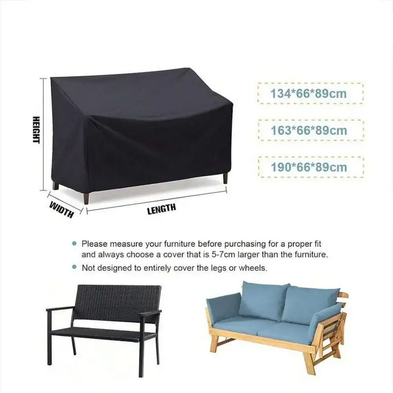 Waterproof Outdoor Bench Cover – Dustproof, UV-Resistant (3 sizes available) by Habicare