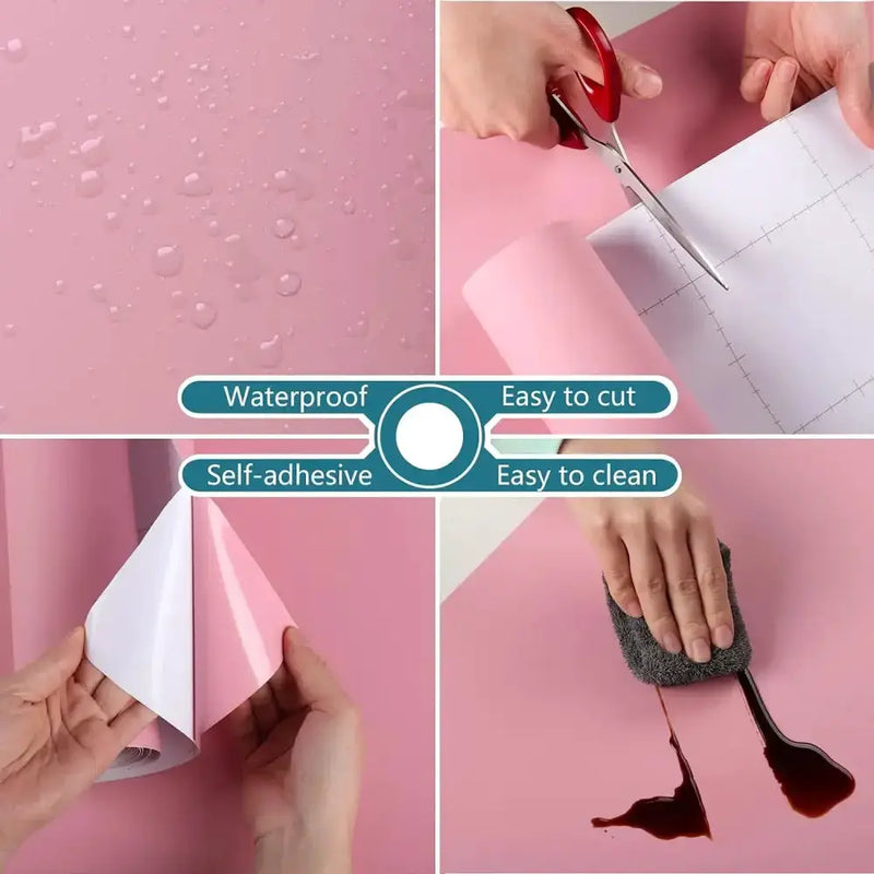 Waterproof Self-Adhesive Wallpaper (14 colours available) by Habicare