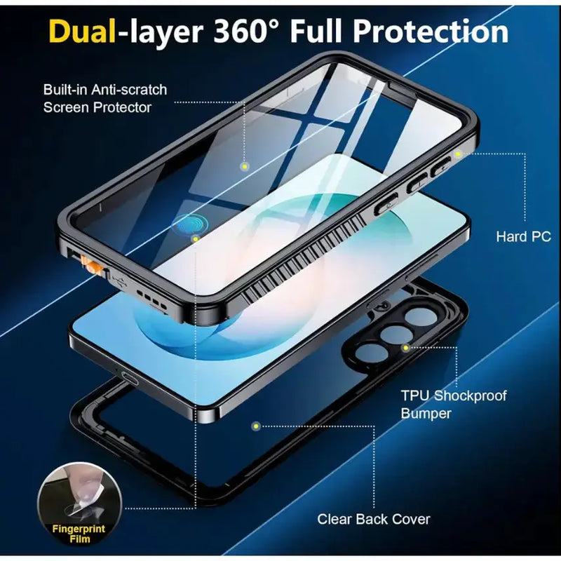 techplus Mobile Phone Case Waterproof & Shockproof Case for Samsung Galaxy S26 Plus – Clear Protective Cover Waterproof & Shockproof Case for Samsung Galaxy S26 Plus – Clear Pr...