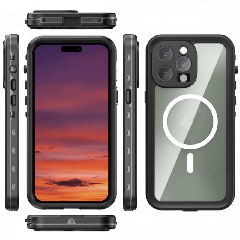 techplus Waterproof & Shockproof Case for iPhone 16 Pro Max – Clear Protective Cover iPhone 16 Pro Max Waterproof Clear Case Shield