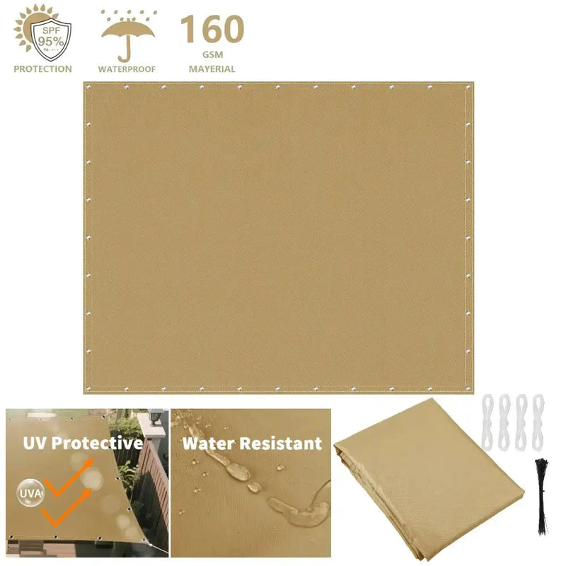 Waterproof Sunshade Sail – Square & Rectangle (4 colours available) by Habicare