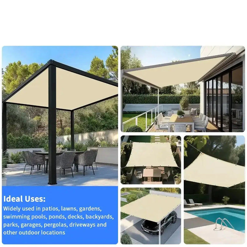 Waterproof Sunshade Sail – Square & Rectangle (4 colours available) by Habicare