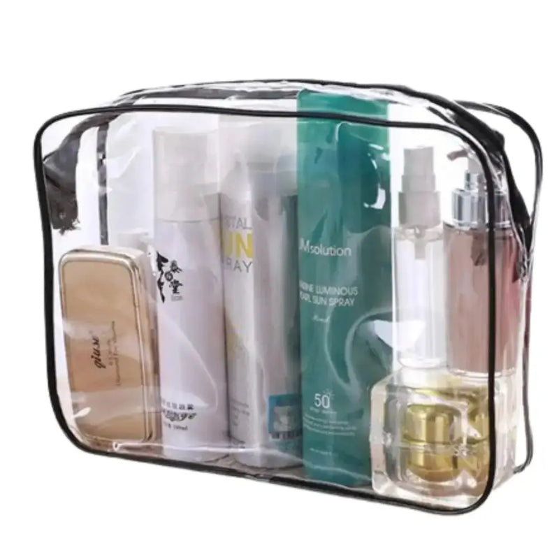 Waterproof Transparent Cosmetic Bag with Zip (3 sizes available) by Habicare