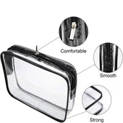 Waterproof Transparent Cosmetic Bag with Zip (3 sizes available) by Habicare