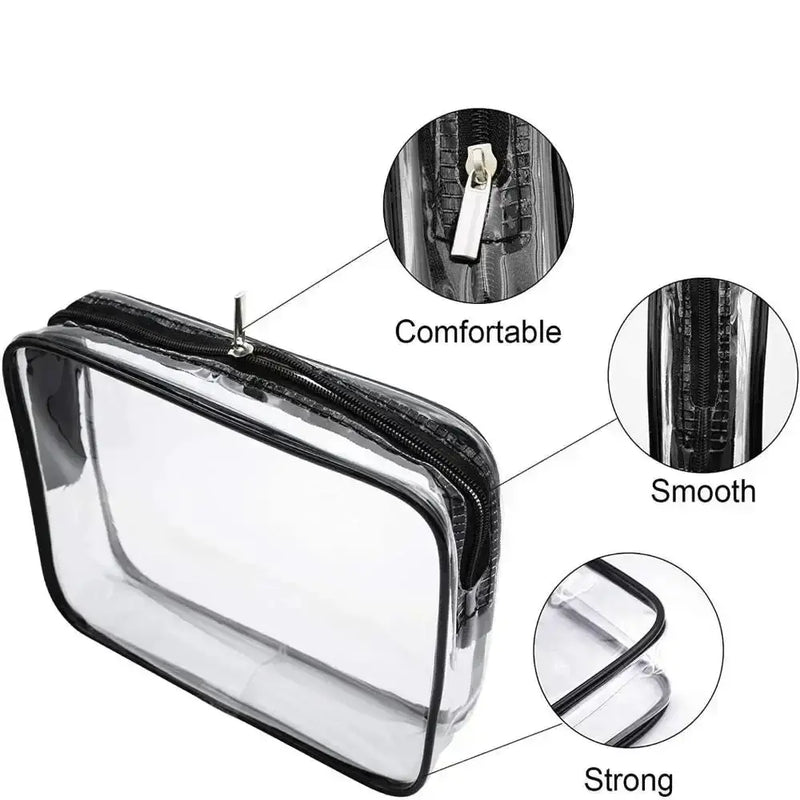 Waterproof Transparent Cosmetic Bag with Zip (3 sizes available) by Habicare