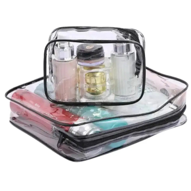 Waterproof Transparent Cosmetic Bag with Zip (3 sizes available) by Habicare