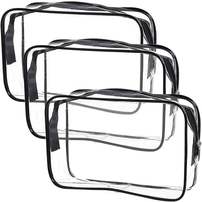 Waterproof Transparent Cosmetic Bag with Zip (3 sizes available) by Habicare