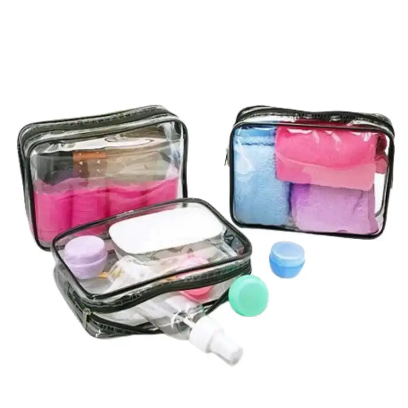 Waterproof Transparent Cosmetic Bag with Zip (3 sizes available) by Habicare