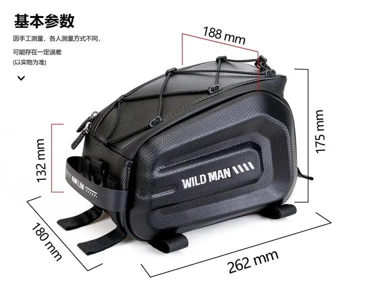 g8buynz WILD MAN 4L Bike Seat Bag Waterproof Bicycle Tail Bag Hard Shell Bike Saddlebags for Bicycle WILD MAN 4L Bike Seat Bag Waterproof Bicycle Tail Bag Hard Shell Bike Saddlebags for Bicycle