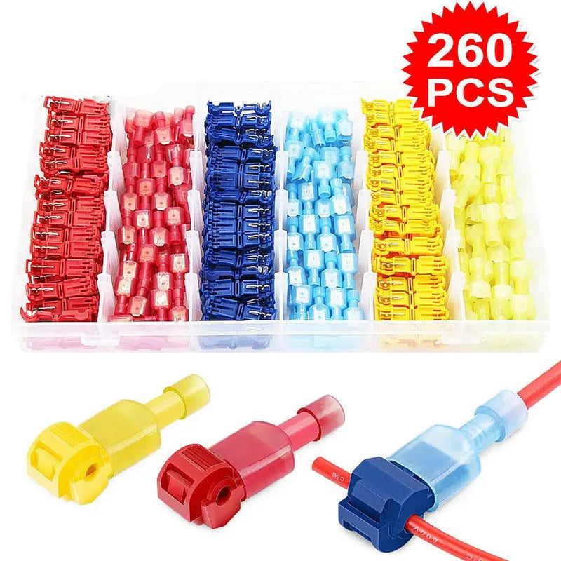 260PCS T-Tap Electrical Wire Crimp Terminals Quick Splice Cable Connectors Kit by salelink.co.nz