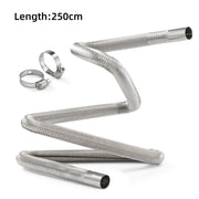 salelink.co.nz Unbranded 250cm Air Diesel Parking Heater Stainless Steel Exhaust Pipe Tube Gas 250cm Diesel Parking Heater Exhaust Pipe Stainless