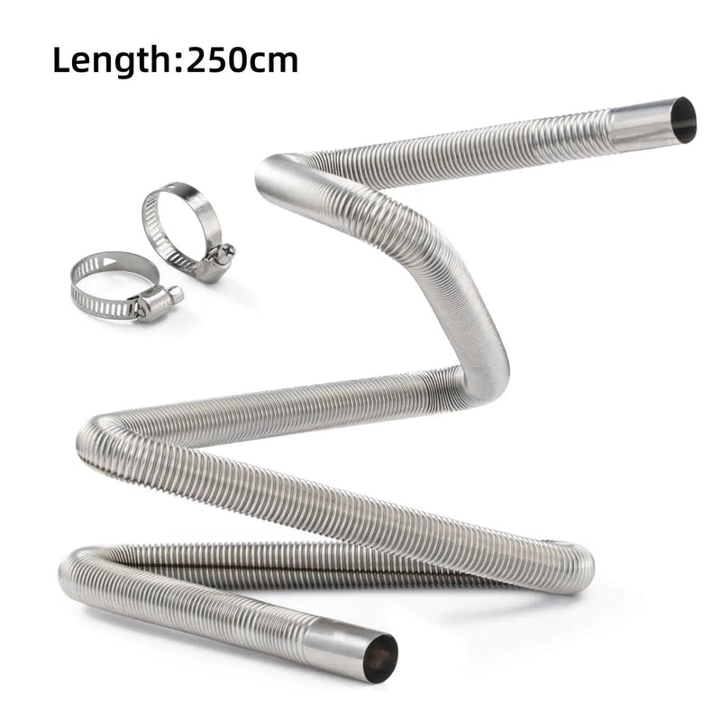 salelink.co.nz Unbranded 250cm Air Diesel Parking Heater Stainless Steel Exhaust Pipe Tube Gas 250cm Diesel Parking Heater Exhaust Pipe Stainless