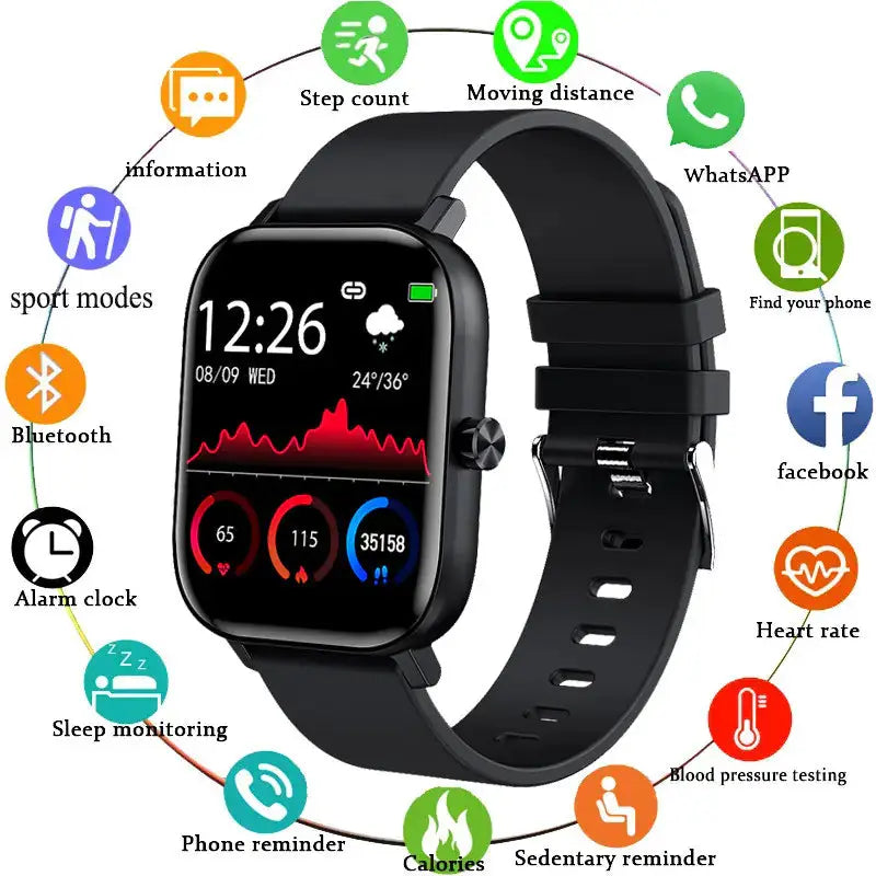Unisex Waterproof Smart Watch for All Activities - Bluetooth Fitness Tracker with Health Monitoring by Mead's Supply & Equipment Outfitters limited