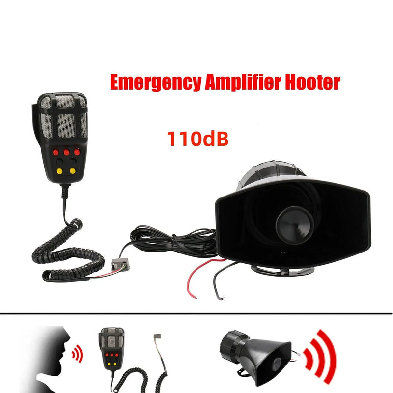 12V 110dB Air Horn Siren Car Emergency Siren + MIC Speaker by salelink.co.nz