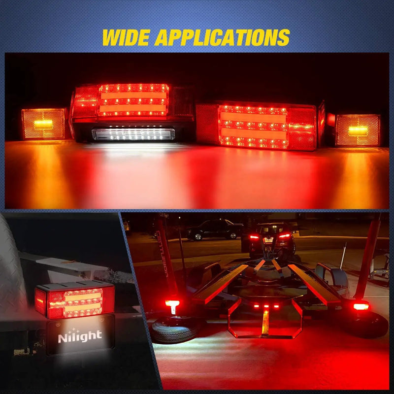 2PCS LED Trailer Lights Kit for 12V Trailer Boat Camper RV Trucks Snowmobile by salelink.co.nz