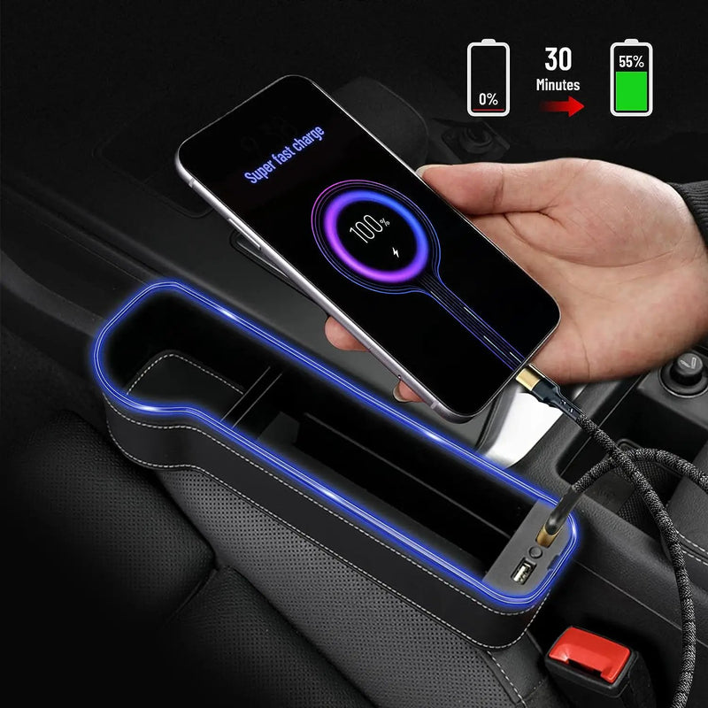 2PCS LED Car Seat Gap Filler Organizer with Charging Function by salelink.co.nz