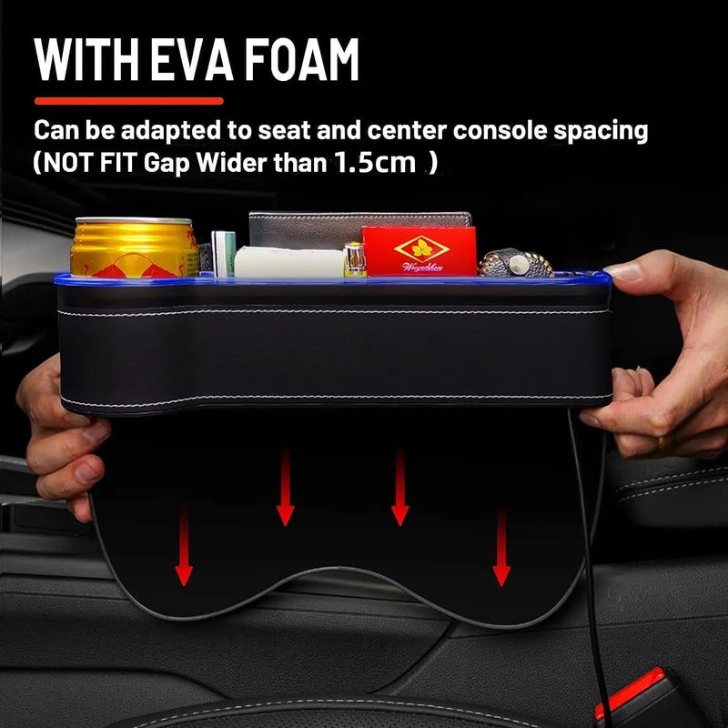 2PCS LED Car Seat Gap Filler Organizer with Charging Function by salelink.co.nz