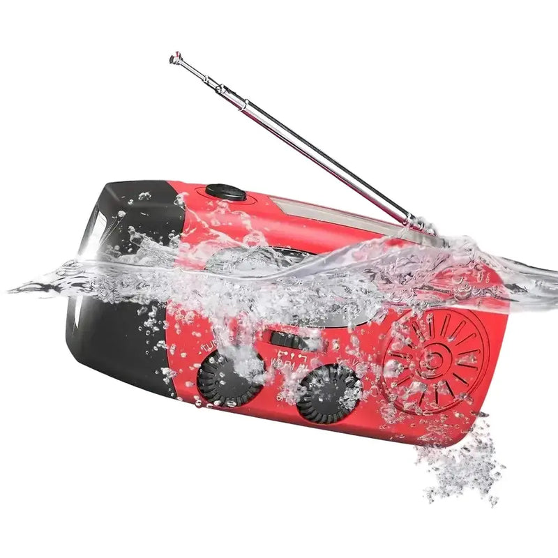 2000mAh Emergency Weather Radio with Hand Crank, Solar & USB Charging, Flashlight by Habicare